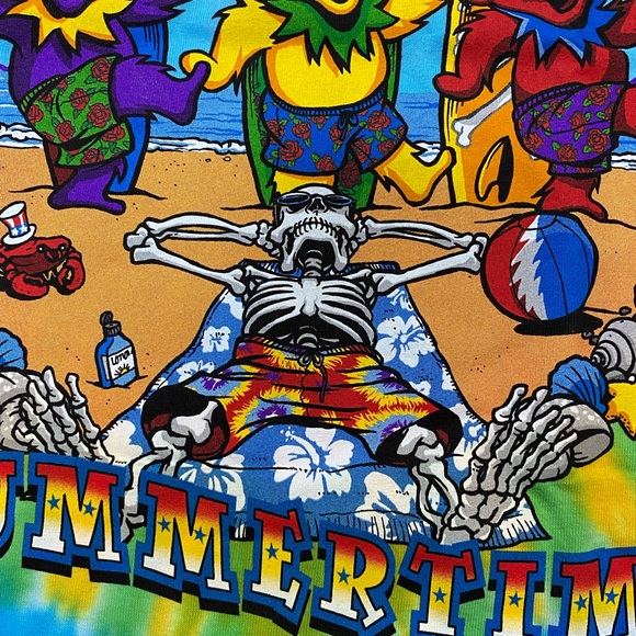 Grateful Dead Summertime Surf Men’s Tie Dye Shirt - Picture 4 of 12